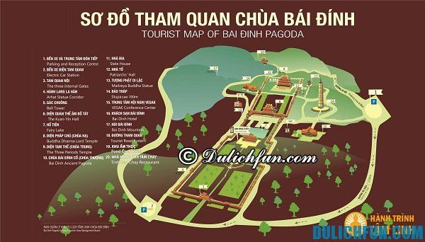 Sơ đồ tham quan chùa Bái Đính. Nguồn: dulichfun.com